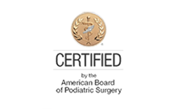 Certified by the American Board of Podiatric Surgery